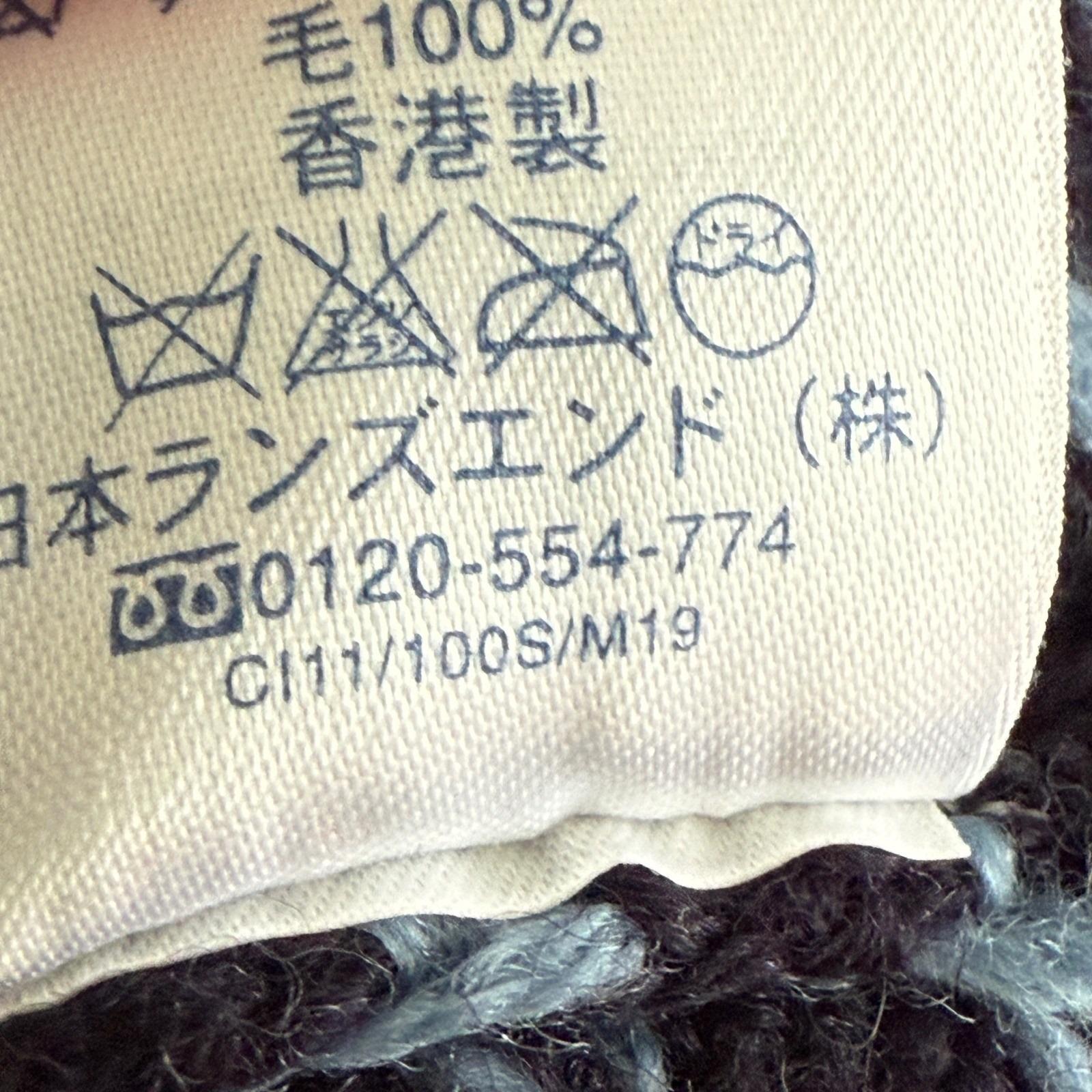 Vintage Wool Fair Isle Sweater Red Navy Snowflake Lands' End M 10–12 Made HK - Image 7