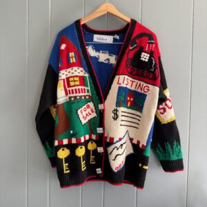 Vintage Belle Pointe Realtor Sweater Cardigan Real Estate Theme Women's L